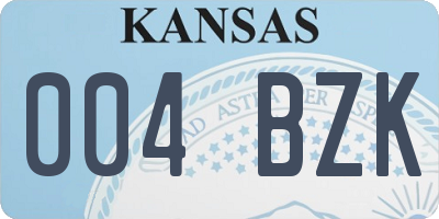 KS license plate 004BZK