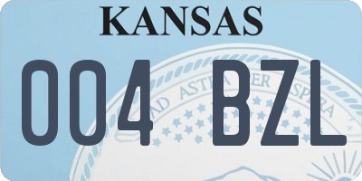 KS license plate 004BZL