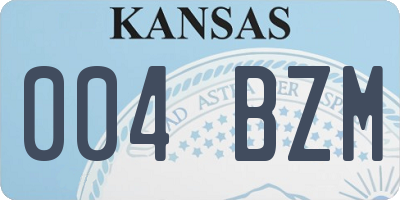 KS license plate 004BZM