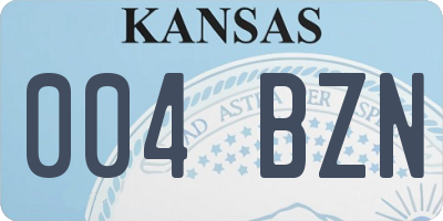 KS license plate 004BZN