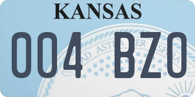 KS license plate 004BZO