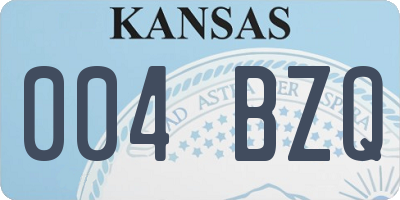 KS license plate 004BZQ