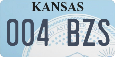 KS license plate 004BZS