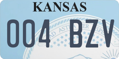 KS license plate 004BZV