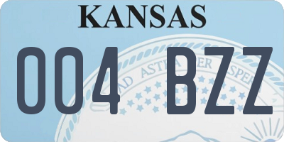 KS license plate 004BZZ