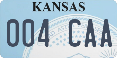 KS license plate 004CAA