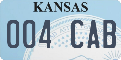 KS license plate 004CAB