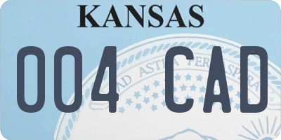KS license plate 004CAD