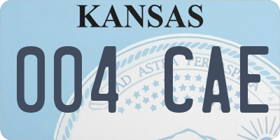 KS license plate 004CAE