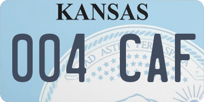 KS license plate 004CAF