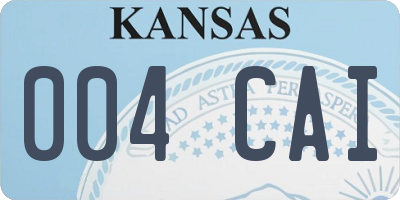 KS license plate 004CAI