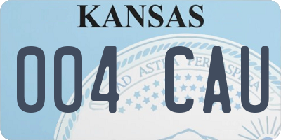 KS license plate 004CAU