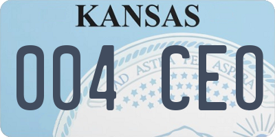 KS license plate 004CEO