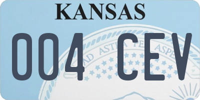 KS license plate 004CEV
