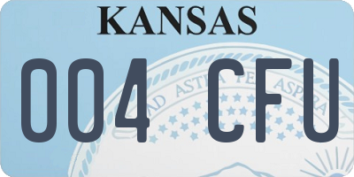 KS license plate 004CFU