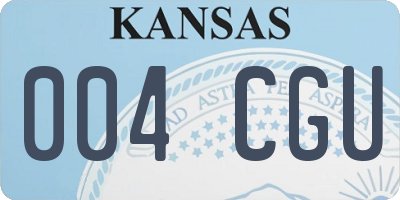 KS license plate 004CGU