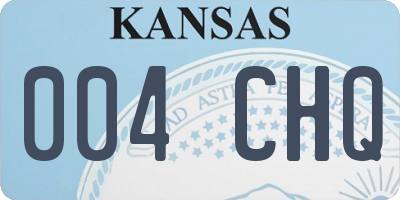 KS license plate 004CHQ