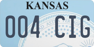 KS license plate 004CIG
