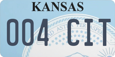 KS license plate 004CIT