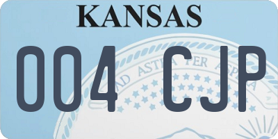 KS license plate 004CJP