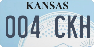 KS license plate 004CKH