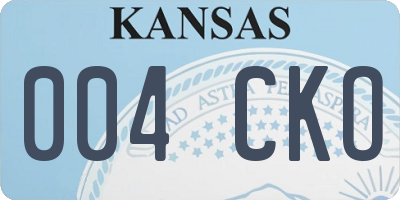 KS license plate 004CKO