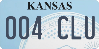 KS license plate 004CLU
