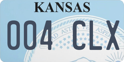 KS license plate 004CLX
