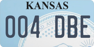 KS license plate 004DBE