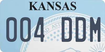 KS license plate 004DDM