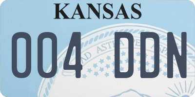 KS license plate 004DDN