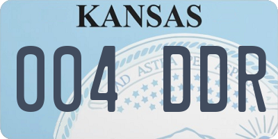 KS license plate 004DDR