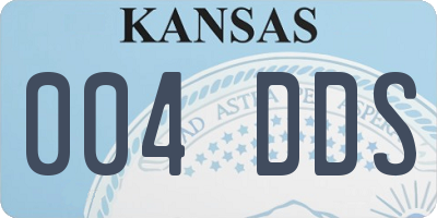 KS license plate 004DDS