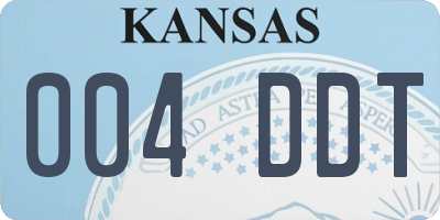 KS license plate 004DDT