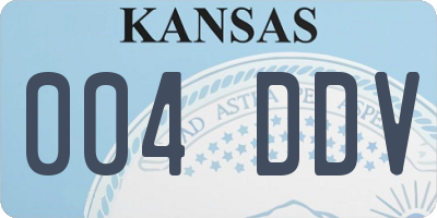 KS license plate 004DDV