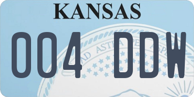 KS license plate 004DDW