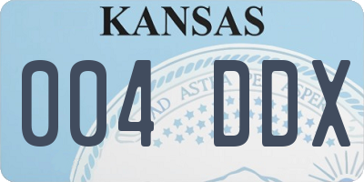 KS license plate 004DDX