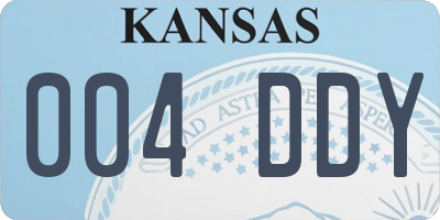 KS license plate 004DDY