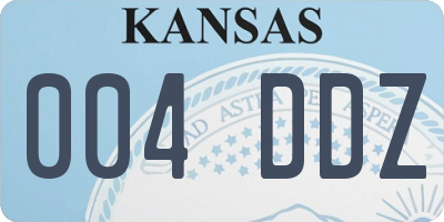 KS license plate 004DDZ
