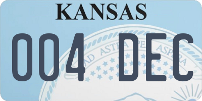 KS license plate 004DEC