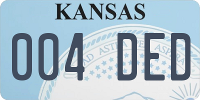KS license plate 004DED