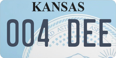 KS license plate 004DEE