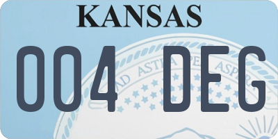 KS license plate 004DEG