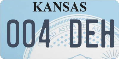 KS license plate 004DEH