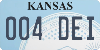 KS license plate 004DEI