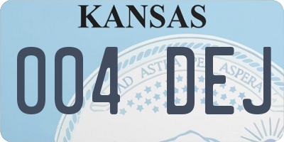KS license plate 004DEJ