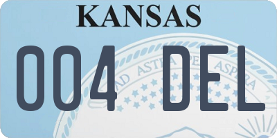 KS license plate 004DEL