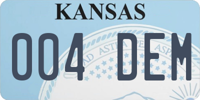 KS license plate 004DEM