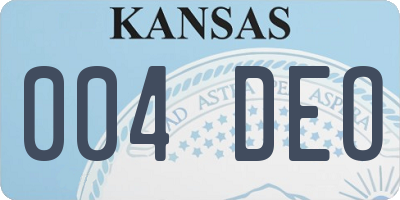 KS license plate 004DEO