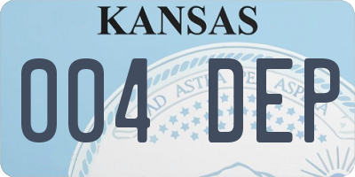 KS license plate 004DEP